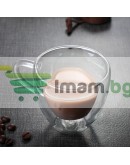 Стъклени чаши за кафе с двойно дъно к-т 2бр
